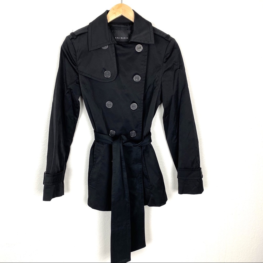 Zara Basic Trench Coat w/ Tie Waist Size Medium